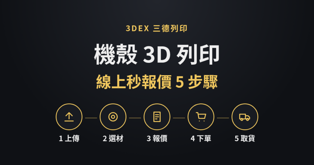 機殼 3D 列印線上秒報價 5 步驟：上傳、選材、報價、下單、取貨